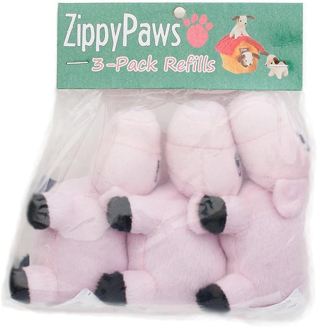 ZippyPaws Burrow Squeaky Pigs Plush Dog Toys, Medium, 3-Pack
