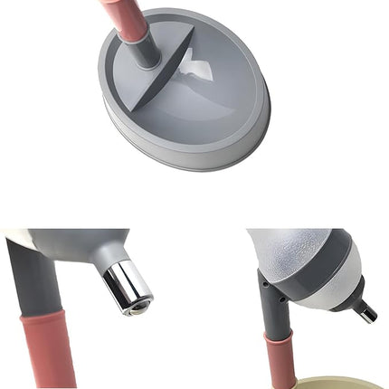 NACOCO Pet Standing Water Dispenser Cat Dog Standing Bowl with Detachable Pole Automatically Feeding Water Height Adjustable(Grey-Pink)