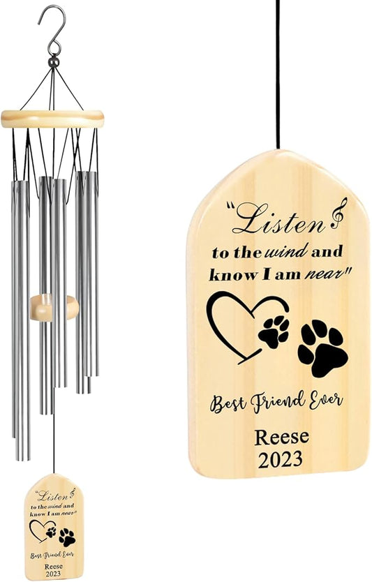 Dog Memorial Gifts for Loss of Dog, Jocidea Personalized Dog Memorial Wind Chime, Loss of Dog Sympathy Gift, Dog Remembrance Gifts, in Memory of Dog - Best Friend Ever