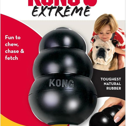 KONG Extreme Dog Toy - Fetch & Chew Toy - Treat-Filling Capabilities & Erratic Bounce for Extended Play Time Most Durable Natural Rubber Material - for Power Chewers - for Large Dogs