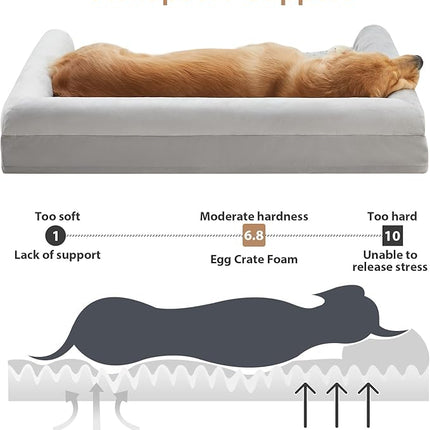 BFPETHOME Dog Beds for Large Dogs, Orthopedic Dog Bed for Medium Large Dogs,Big Waterproof Couch Pet Bed with Removable Washable Cover