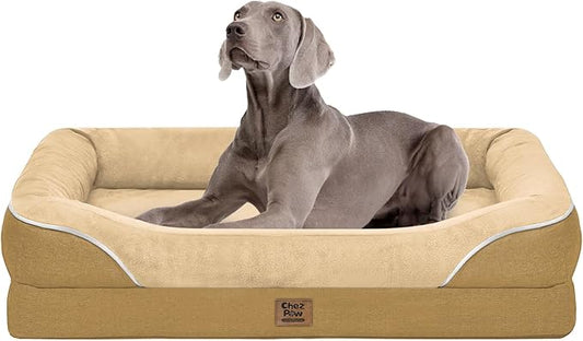 Washable Orthopedic Large Dog Bed - XL Large Dog Bed with Removable Bolsters Cover Foam Support Big Dogs Beds Non-Slip Bottom & Waterproof Pet Beds