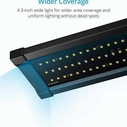 NICREW ClassicLED Gen 2 Aquarium Light, 18 Watts, Dimmable LED Fish Tank Light with 2-Channel Control, White and Blue LEDs, Size 24 to 30 Inch