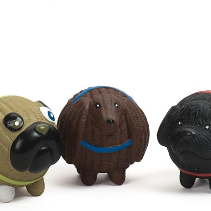 HuggleHounds Assorted Ruff-Tex Latex Ball Dog Toys - Dog Toys Rubber, Puppy Toys, Puppy Essentials, Pool Toy, Heavy Duty Squeaky Ball for Small, Medium & Large Dogs, All Breeds - HuggleMutt 3 Pack