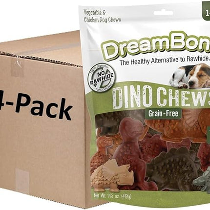 Dreambone Small Dinochews, Grain Free Dog Chews, 14 Count (Pack of 24)