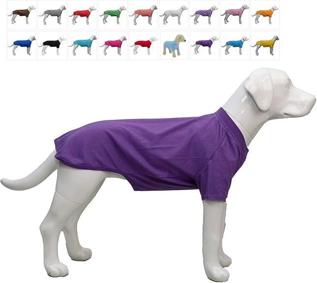Lovelonglong Bulldog Clothes Dog Clothing Blank T-Shirt Tee Shirts for French Bulldog English Bulldog American Pit Bull Pugs 100% Cotton Skin Care Purple B-XL