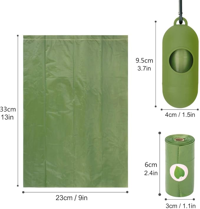 Biodegradable Doggy Poop Bags, Extra Thick Dog Poop Bags with Dispenser and Leash Clip, Scented Waste Bags for Puppy Outdoor Walking and Traveling,240 Counts