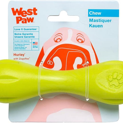 WEST PAW Zogoflex Hurley Dog Bone Chew Toy – Floatable Pet Toys for Aggressive Chewers, Catch, Fetch – Bright-Colored Bones for Dogs – Recyclable, Dishwasher-Safe, Non-Toxic, Small, Granny Smith