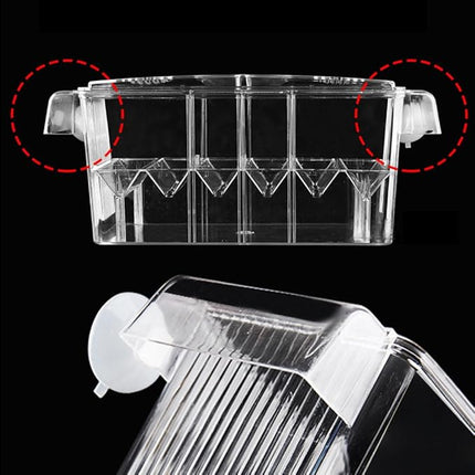 Large Multi-Chamber Holding & Breeding Box for Aquariums - Fish Hatchery with 3 Compartments, Floating Design, Clear Acrylic, Easy to Install - Ideal for Newborn Fry, Sick Fish, and Acclimation