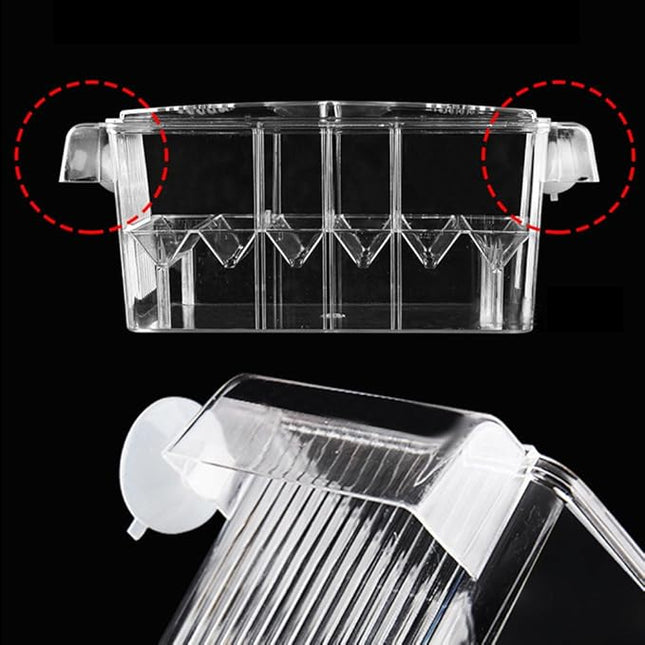 Large Multi-Chamber Holding & Breeding Box for Aquariums - Fish Hatchery with 3 Compartments, Floating Design, Clear Acrylic, Easy to Install - Ideal for Newborn Fry, Sick Fish, and Acclimation