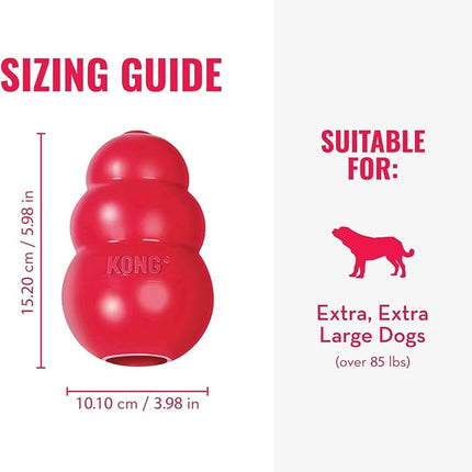 KONG Classic Stuffable Dog Toy - Fetch & Chew Toy for Dogs - Treat-Filling Capabilities & Erratic Bounce for Extended Play Time - Durable Natural Rubber Material - for XX-Large Dogs