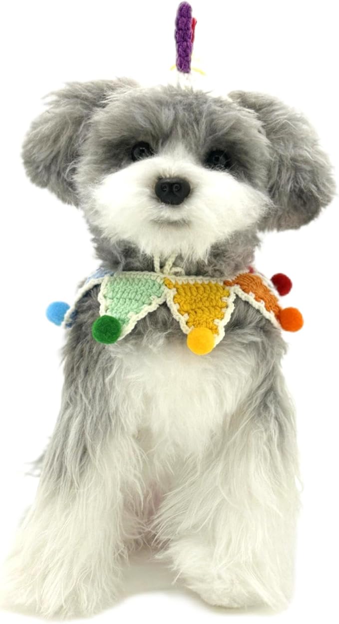 Cat Costume,Unicorn Handmade Knitted Dog Costume,Rainbow Dog Outfit,Cat Birthday Clothes