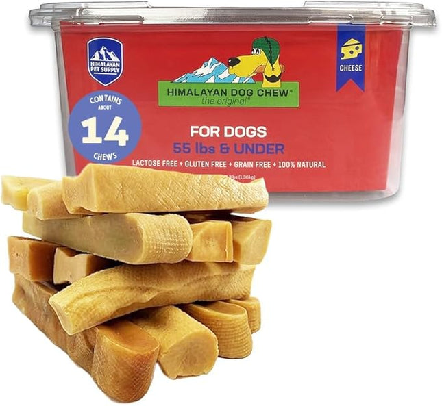 Himalayan Cheese Chews, Long Lasting, Stain Free, Protein Rich, Low Odor,100% Natural, Healthy & Safe, No Lactose, Gluten Or Grains, 3.0 lbs BULK TUB LARGE for Dogs 55 Lbs & Smaller (Package May Vary)