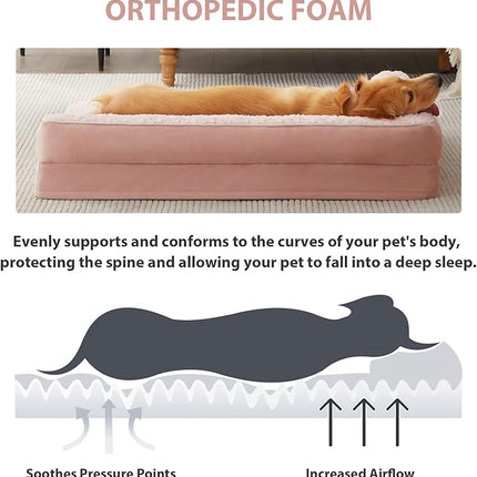 BFPETHOME Orthopedic Dog Beds for Large Dogs-Waterproof Sofa Dog Bed with Removable Washable Cover, Large Dog Bed with Waterproof Lining and Nonskid Bottom,Pet Bed for Large Dogs