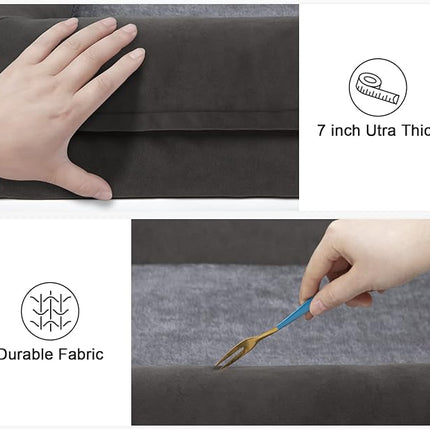 Dog Beds for Extra Large Dogs, Orthopedic Egg Crate Foam Dog Bed with Removable Washable Cover, Waterproof Non-Slip Bottom 4-Sides Removable Bolster XL Pet Couch, Olive Green