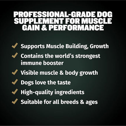 Bully Max 11-in-1 Muscle Gain Power Chews - High Protein Dog Supplement with Amino Acids - Healthy Treats for Puppy & Adult Dogs - Premium Muscle Builder for All Breeds - 75 Tasty Soft Dog Chews