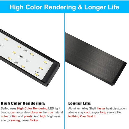 Aquarium Light Small LED Clip Light for Fish Tank 10W with Timer&Dimmer, 1 Yr Warranty