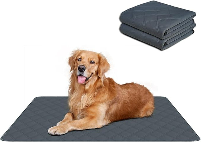 RIOUSSI Washable Pee Pads for Dogs, Reusable, Absorbent, Leakproof, Non Slip Pet Puppy Pads for Potty Training. Dark Gray, 24x36 Inch(2pack)