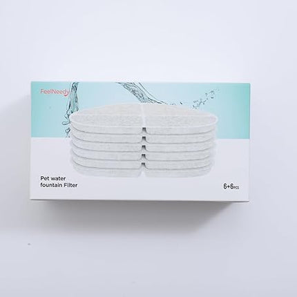 6 Pack of Filter & 6 Pump Sponges FEELNEEDY only for (FN-W05) 7L/1.8Gal Dog Water Fountain, Dog Water Bowl Dispenser