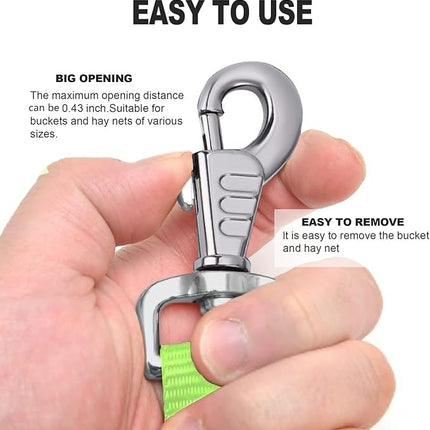 Rosemarie Horse Bucket Strap Hangers,Horse Suppliers Adjustable Nylon Straps up to 700 lbs for Hay Nets, Water Buckets,Hanging-Pratical and Easy Use(4 Pack) (Green)