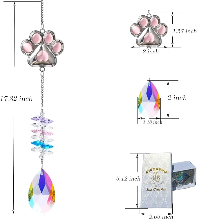 Pet Memorial Suncatcher,Dog Memorial Gifts for Loss of Dog,Cats Remembrance,Pet Loss Sympathy Gift,Bereavement Gifts(Pink)