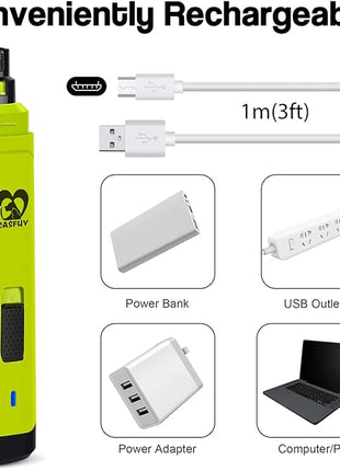 Casfuy Dog Nail Grinder Upgraded - Professional 2-Speed Electric Rechargeable Pet Nail Trimmer Painless Paws Grooming & Smoothing for Small Medium Large Dogs & Cats (Green)