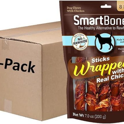 SmartBones Chicken-Wrapped Sticks For Dogs With Real Peanut Butter, Rawhide-Free 8 Count, (24 Pack)