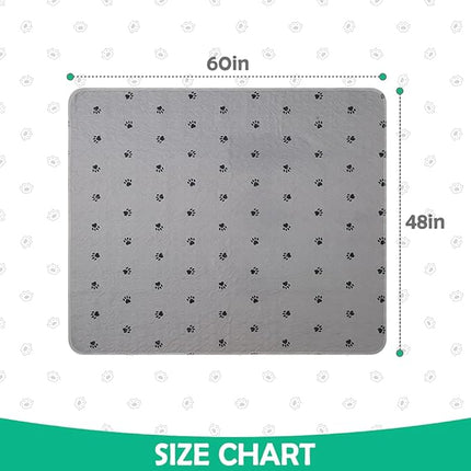 PUPTECK Washable Pee Pads for Dogs - 2 Pack 48" x 60" Waterproof Reusable Puppy Potty Training Pads Whelping Mat - Fast Absorption Non-Slip Pet Food Feeding Mat - Pad for Small Animals