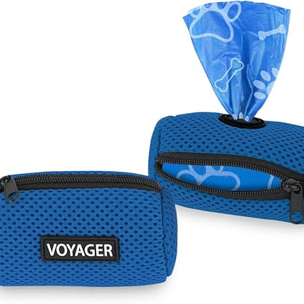 Best Pet Supplies 2-Pack Dog Poop Bag Holder Leash Attachment, Color, Reusable Mesh Dispenser Pouch for Travel, Walking, Park, and Outdoor Use, Soft and Durable with Clip-On - Mesh Royal Blue