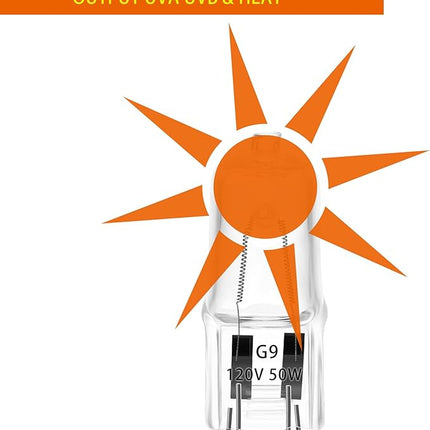 6 Pack UVA UVB Reptile Light Halogen Bulbs Beads Heat Lamp (50 Watt) Clear