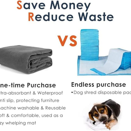 Washable Pee Pads for Dogs, Extra Large Reusable Dog Pee Pad, Waterproof Pet Mat, Dog Playpen Mats for Puppy Training Whelping Playpen Pads