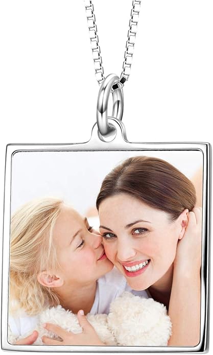 LONAGO Full Color Photo Picture Personalized Necklace Custom Etched Dog Tag Image Pendant with Message Name