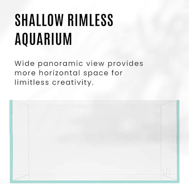 UNS Ultra Clear Rimless Tank - 0.5GAL | 2L - 6.29x6.29x3.14 | 16x16x8 CM, 5mm Glass Thickness, Leveling Mat Included - Low Iron, High Clarity Fish Tank w/ 45° Mitered Edge - [16S]