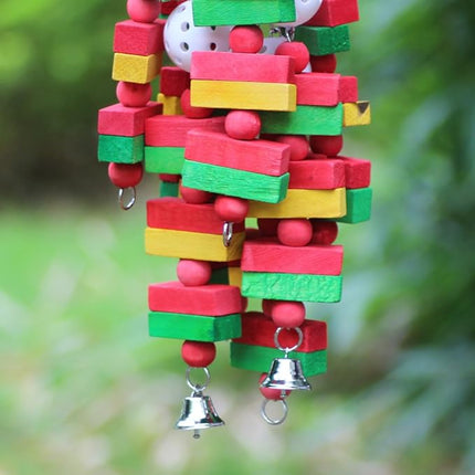 Bird Chewing Toy Large Medium Parrot Cage Bite Toys African Grey Macaws Cockatoos Eclectus Amazon (Apple-22inch)