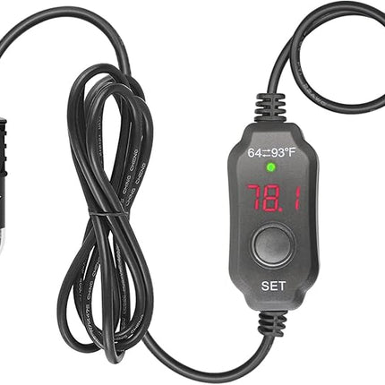 Adjustable Mini Aquarium Heater 0.5/1/2/3 Gallon Submersible Small Fish Tank Heater 10W/20W/30W Digital Display Thermostat External Temperature Controller