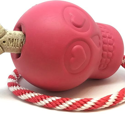 SodaPup USA-K9 Skull – Durable Dog Tug Toy, Chew Toy, & Treat Dispenser Made in USA from Non-Toxic, Pet-Safe, Food Safe Natural Rubber Material for Bonding, Mental & Physical Exercise, & More
