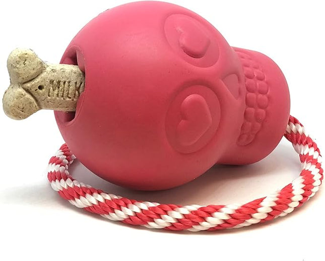 SodaPup USA-K9 Skull – Durable Dog Tug Toy, Chew Toy, & Treat Dispenser Made in USA from Non-Toxic, Pet-Safe, Food Safe Natural Rubber Material for Bonding, Mental & Physical Exercise, & More