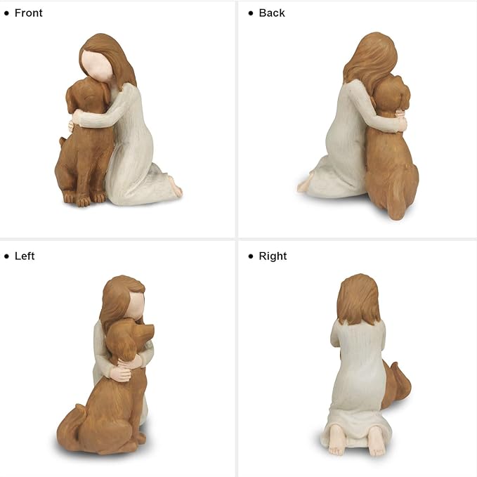 Bingo Castle Angel Figurines, Angel Dog Friendship Memorial Gifts, Sculpted Hand-Painted Figures for Dog Lovers (Mist)