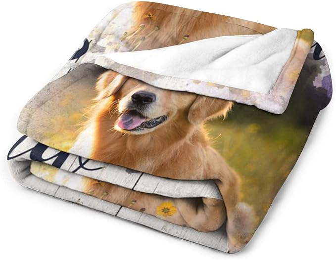 Artsadd Personalized Dog Memorial Blanket with Dog Pictures & Name - Custom Pet Memorial Blanket - Sympathy Remembrance - Made in USA