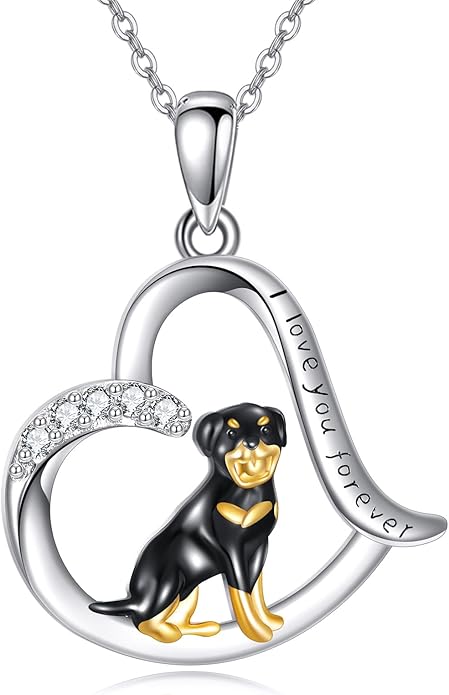 VONALA French Bulldog Guinea Pig Fox Sloth Necklace 925 Sterling Silver Cute Animal Heart Pendant Jewelry Gifts for Women