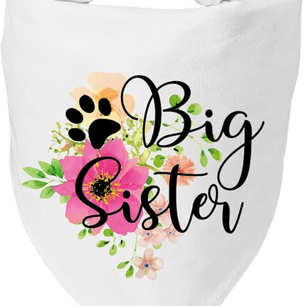 Big Sister Pregnancy Announcement Dog Bandana, Gender Reveal Photo Prop Pet Scarf Decorations Accessories, Pet Scarves Dog Lovers Owner Gift