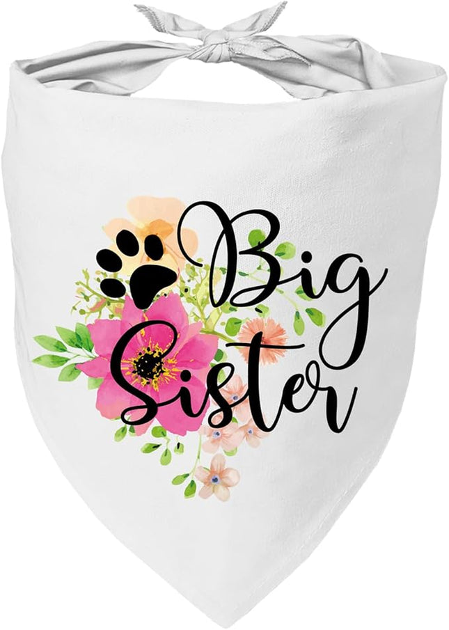 Big Sister Pregnancy Announcement Dog Bandana, Gender Reveal Photo Prop Pet Scarf Decorations Accessories, Pet Scarves Dog Lovers Owner Gift