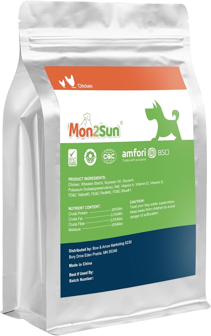 MON2SUN Dog Treats, Mini Chicken Wrapped Biscuits with Added Vitamins, Healthy Training Snacks for Small Medium and Large Dogs, 10.58oz