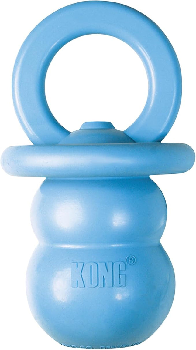 KONG Puppy Binkie - Pacifier Dog Toy for Puppies - Stuffable Treat Chew Toy for Treats - Durable Natural Rubber for Teething Puppy - for Medium Puppies - Blue