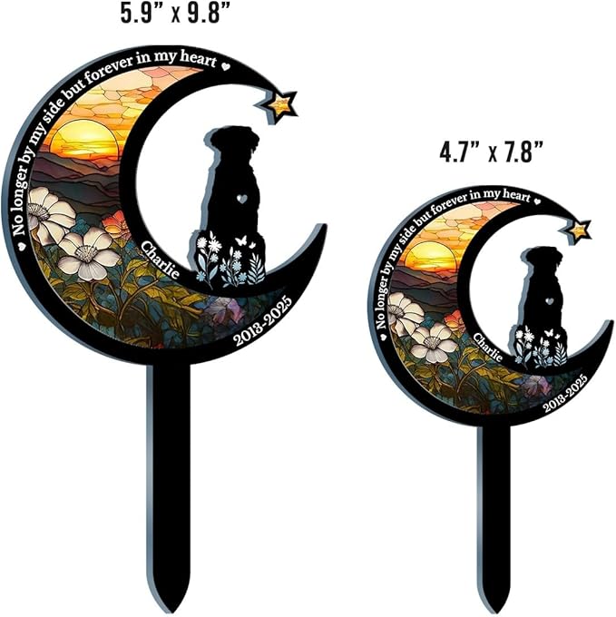 Pawfect House Custom Stain Glass Style Acrylic Garden Stake, Personalized Pet Memorial Sympathy Gifts For Dogs, My Loyal Friend, My Forever Love, Garden Stake Decor, Dog Memorial Gifts For Loss Of Dog