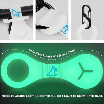 PuppyDoggy Dog Poop Bag Holder for Leash Waste Bag Carrier Dog Poop Bag Dispenser for Walking Running Bicycle Accessory 2 pieces (White)