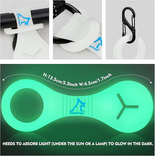 PuppyDoggy Dog Poop Bag Holder for Leash Waste Bag Carrier Dog Poop Bag Dispenser for Walking Running Bicycle Accessory 2 pieces (White)