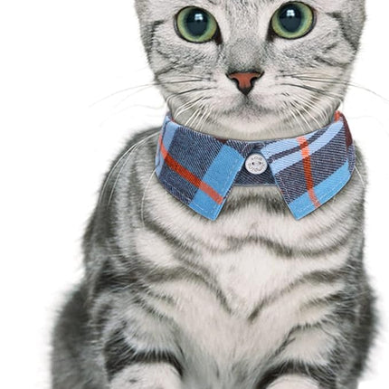 Faleela 2 Pack/Set Cat Collar with Cute Bow Tie and Bell,Breakaway Plaid Shirt Collar for Kitty Adjustable Safety
