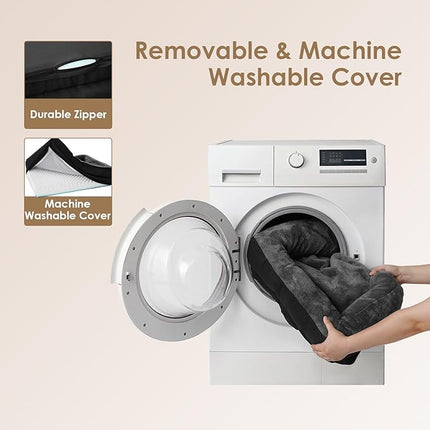 EHEYCIGA Memory Foam XL Dog Bed for XLarge Sized, Extra Large Orthopedic Dog Sofa with Sides and Waterproof Liner, Washable Bolster Pet Bed Couch with Removable Cover, 42x30x7.5 Inch, Grey/Black