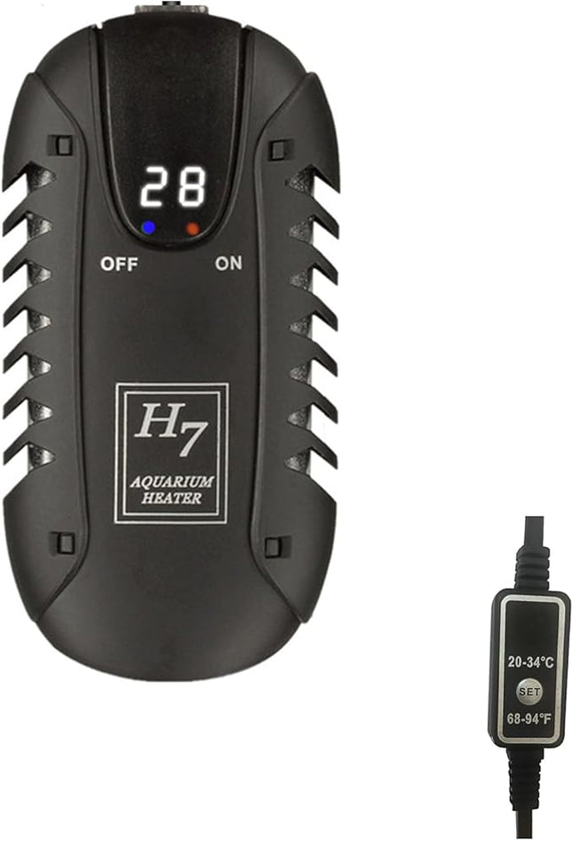 Mini Aquarium Heater 25W Small Fish Tank Heater 25 Watt with External Temperature Controller, LED Display, Used for 5-10 Gallon Tank